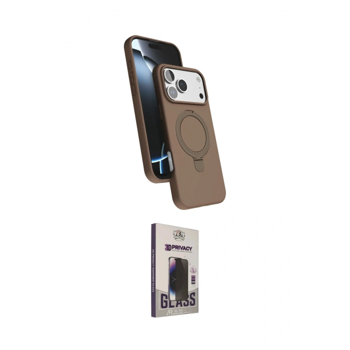 MARSİLYAN™- iPhone 17 Pro Kılıf İz Işık Koleksiyonu - Siyah Bilvis Hayalet Cam Ekran Koruyucu