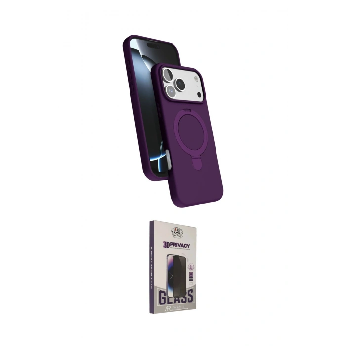 MARSİLYAN™- iPhone 17 Pro Kılıf İz Işık Koleksiyonu - Siyah Bilvis Hayalet Cam Ekran Koruyucu
