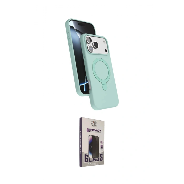 MARSİLYAN™- iPhone 17 Pro Kılıf İz Işık Koleksiyonu - Siyah Bilvis Hayalet Cam Ekran Koruyucu