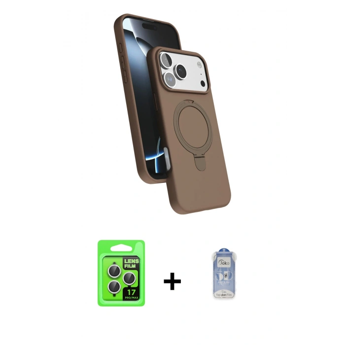 MARSİLYAN™- iPhone 17 Pro Kılıf İz Işık Koleksiyonu - Siyah Joko Magic 5D Cam + Raze Metal Kamera Lens - GS