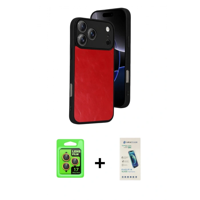 MARSİLYAN™- iPhone 17 Pro Kılıf Kıvılcım Işık Serisi - Şeffaf Pasifik Cam Ekran Koruyucu + Raze Metal Kamera Lens - TU