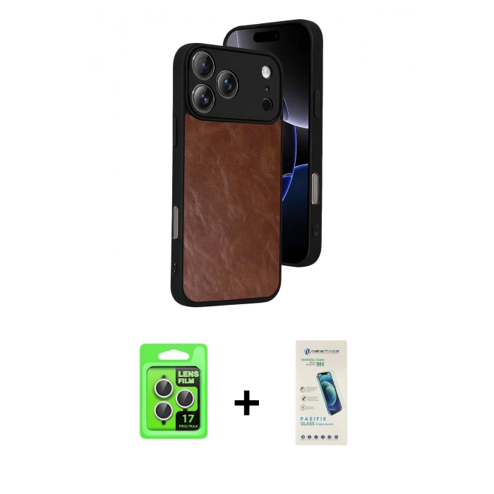MARSİLYAN™- iPhone 17 Pro Kılıf Kıvılcım Işık Serisi - Şeffaf Pasifik Cam Ekran Koruyucu + Raze Metal Kamera Lens - GS