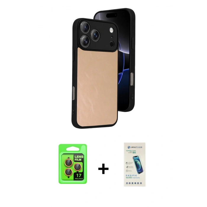 MARSİLYAN™- iPhone 17 Pro Kılıf Kıvılcım Işık Serisi - Şeffaf Pasifik Cam Ekran Koruyucu + Raze Metal Kamera Lens - TU