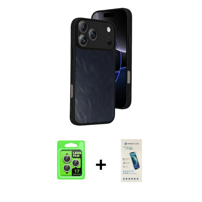 MARSİLYAN™- iPhone 17 Pro Kılıf Kıvılcım Işık Serisi - Şeffaf Pasifik Cam Ekran Koruyucu + Raze Metal Kamera Lens - GS