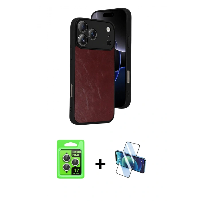MARSİLYAN™- iPhone 17 Pro Kılıf Kıvılcım Işık Serisi - Siyah 3D Antistatik Cam Ekran Koruyucu + Raze Metal Kamera Lens - GS