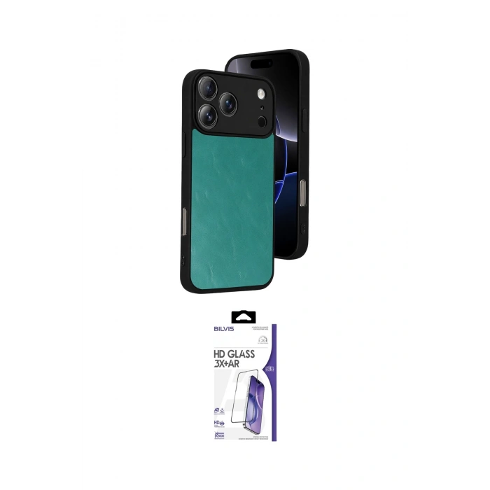 MARSİLYAN™- iPhone 17 Pro Kılıf Kıvılcım Işık Serisi - Siyah Bilvis 3X AR HD Cam Ekran Koruyucu