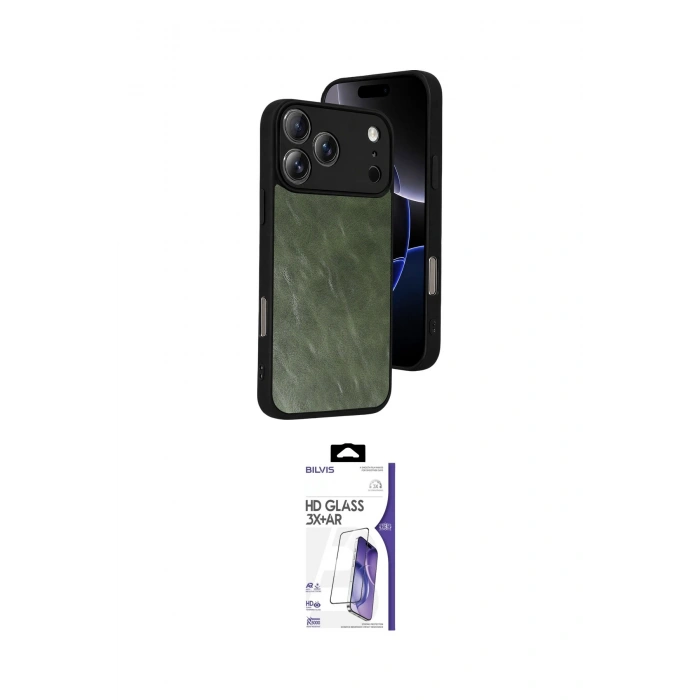MARSİLYAN™- iPhone 17 Pro Kılıf Kıvılcım Işık Serisi - Siyah Bilvis 3X AR HD Cam Ekran Koruyucu