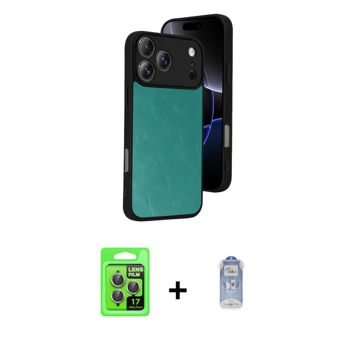 MARSİLYAN™- iPhone 17 Pro Kılıf Kıvılcım Işık Serisi - Siyah Joko Magic 5D Cam + Raze Metal Kamera Lens - GI