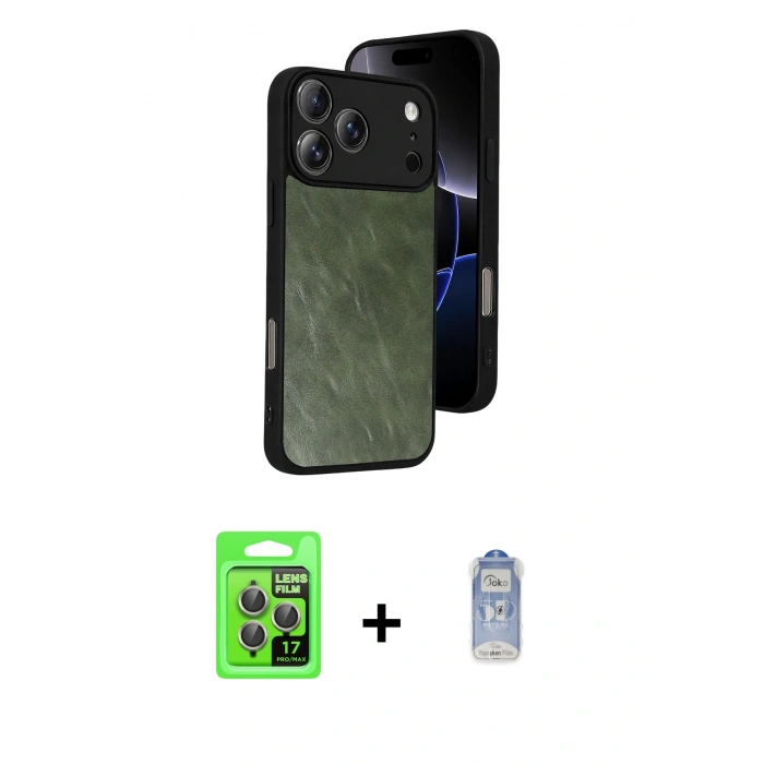 MARSİLYAN™- iPhone 17 Pro Kılıf Kıvılcım Işık Serisi - Siyah Joko Magic 5D Cam + Raze Metal Kamera Lens - GI