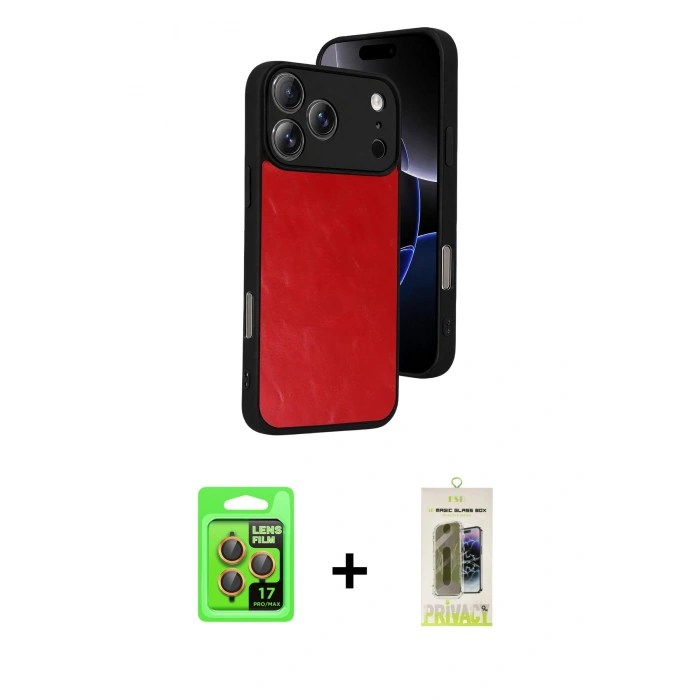 MARSİLYAN™- iPhone 17 Pro Kılıf Kıvılcım Işık Serisi - Siyah Joko Magic 5D Hayalet Cam + Raze Metal Kamera Lens - TU
