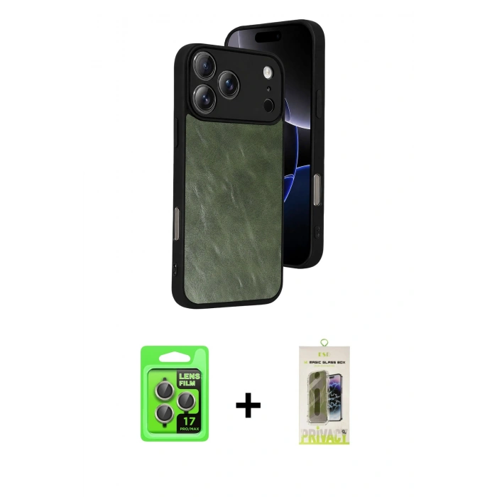 MARSİLYAN™- iPhone 17 Pro Kılıf Kıvılcım Işık Serisi - Siyah Joko Magic 5D Hayalet Cam + Raze Metal Kamera Lens - GI