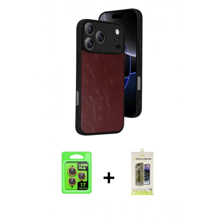 MARSİLYAN™- iPhone 17 Pro Kılıf Kıvılcım Işık Serisi - Siyah Joko Magic 5D Hayalet Cam + Raze Metal Kamera Lens - TU