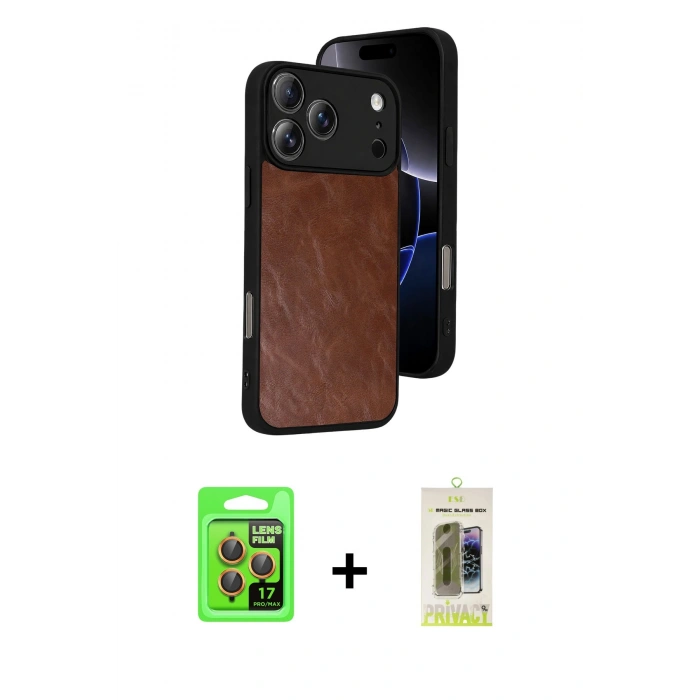 MARSİLYAN™- iPhone 17 Pro Kılıf Kıvılcım Işık Serisi - Siyah Joko Magic 5D Hayalet Cam + Raze Metal Kamera Lens - TU