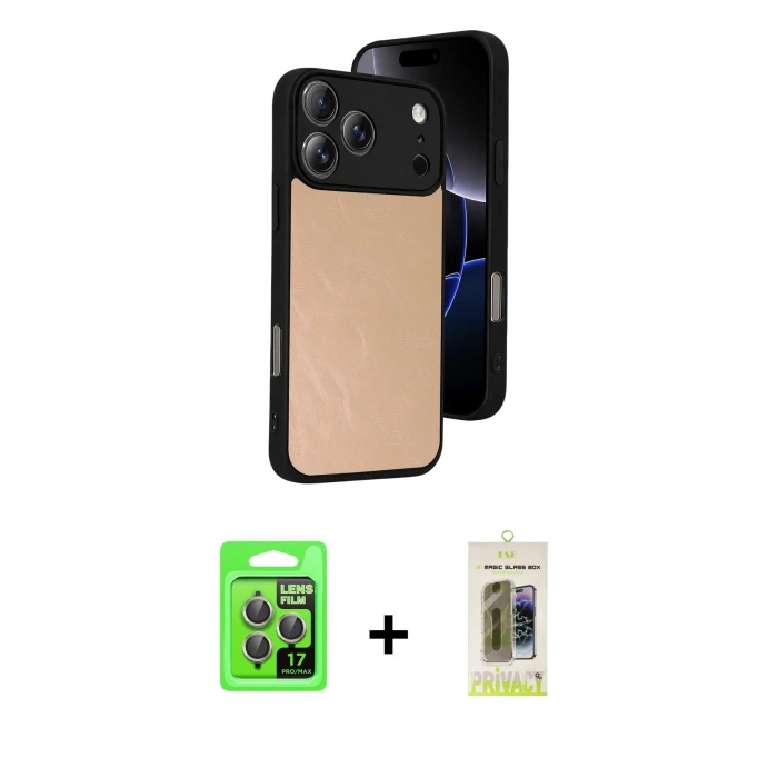 MARSİLYAN™- iPhone 17 Pro Kılıf Kıvılcım Işık Serisi - Siyah Joko Magic 5D Hayalet Cam + Raze Metal Kamera Lens - GI