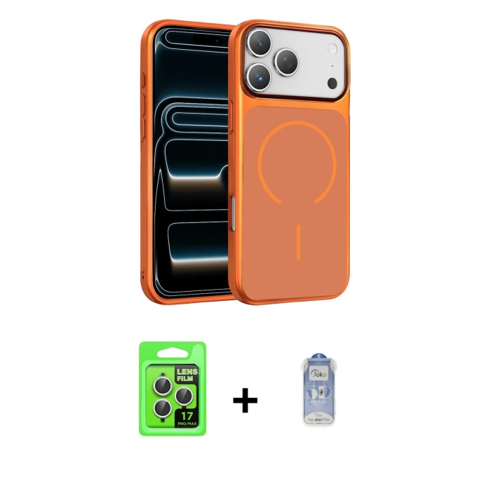 MARSİLYAN™- iPhone 17 Pro Kılıf Kıvılcım Klasik - Siyah Joko Magic 5D Cam + Raze Metal Kamera Lens - GS