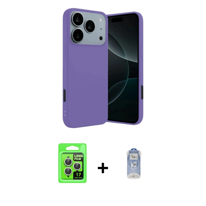 MARSİLYAN™- iPhone 17 Pro Kılıf Kozmos Yansıma Özel Seri - Siyah Joko Magic 5D Cam + Raze Metal Kamera Lens - GS