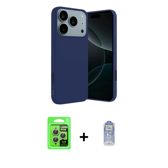 MARSİLYAN™- iPhone 17 Pro Kılıf Kozmos Yansıma Özel Seri - Siyah Joko Magic 5D Cam + Raze Metal Kamera Lens - GS