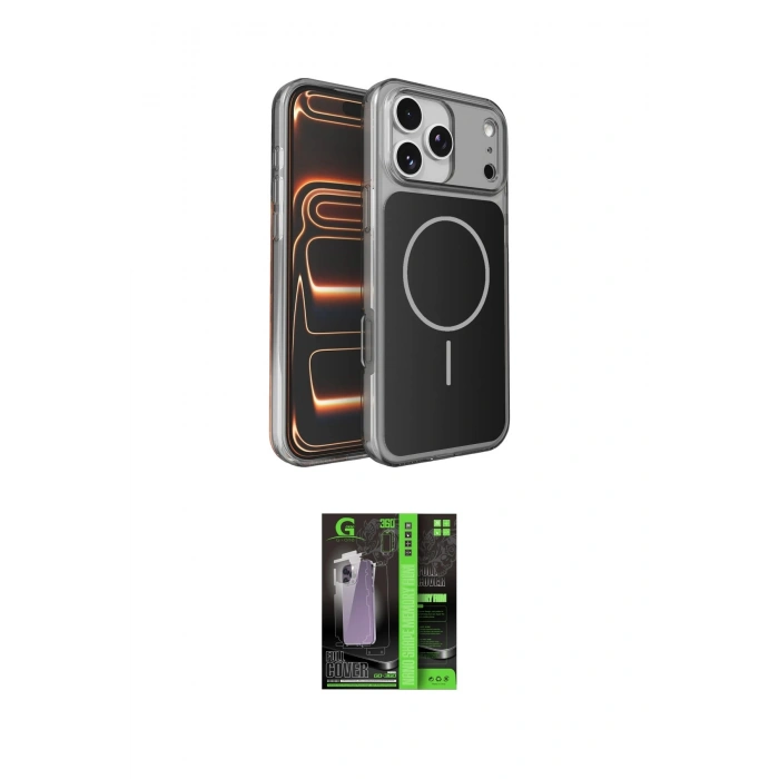 MARSİLYAN™- iPhone 17 Pro Kılıf Kutup Doku Serisi - Şeffaf 360 Full Body Arka Koruyucu