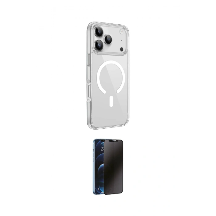 MARSİLYAN™- iPhone 17 Pro Kılıf Kutup Klasik Serisi - Siyah 3D Antistatik Hayalet Cam Ekran Koruyucu