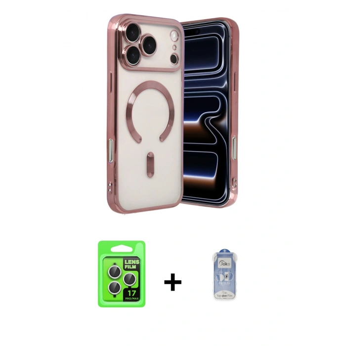 MARSİLYAN™- iPhone 17 Pro Kılıf Nova Işık Özel Seri - Siyah Joko Magic 5D Cam + Raze Metal Kamera Lens - GS