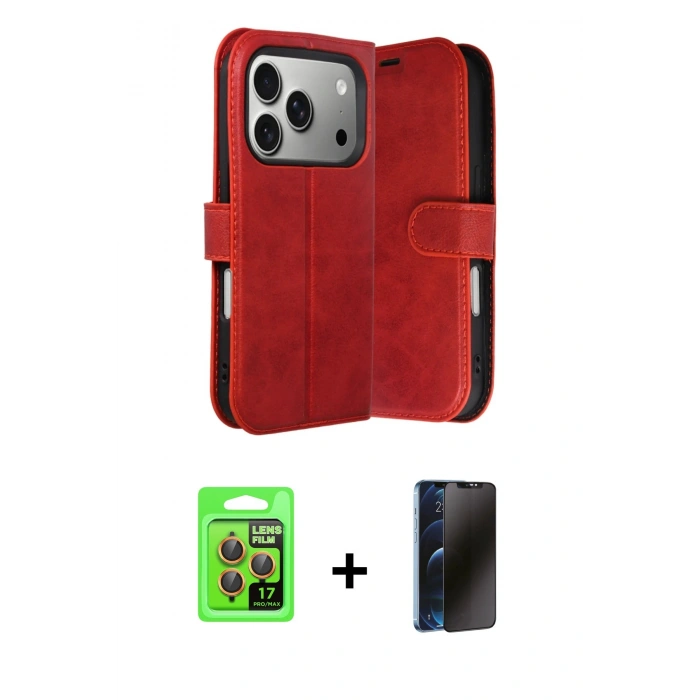 MARSİLYAN™- iPhone 17 Pro Kılıf Siluet Işık Serisi - Siyah 3D Antistatik Hayalet Cam Ekran Koruyucu + Raze Metal Kamera Lens - TU