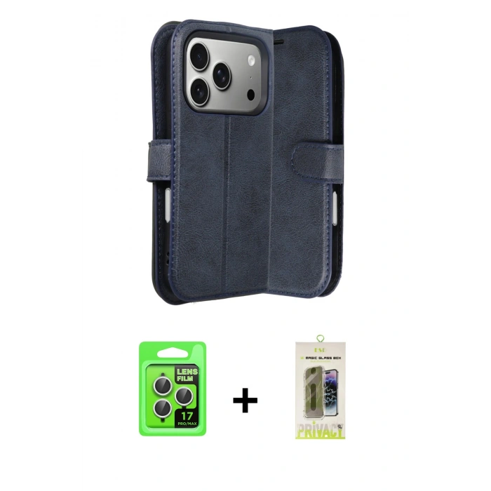 MARSİLYAN™- iPhone 17 Pro Kılıf Siluet Işık Serisi - Siyah Joko Magic 5D Hayalet Cam + Raze Metal Kamera Lens - GS