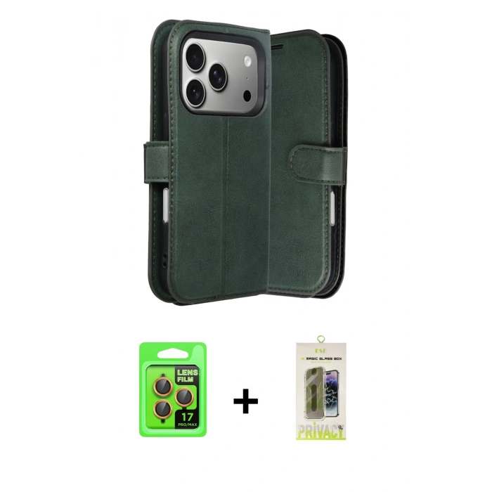 MARSİLYAN™- iPhone 17 Pro Kılıf Siluet Işık Serisi - Siyah Joko Magic 5D Hayalet Cam + Raze Metal Kamera Lens - TU