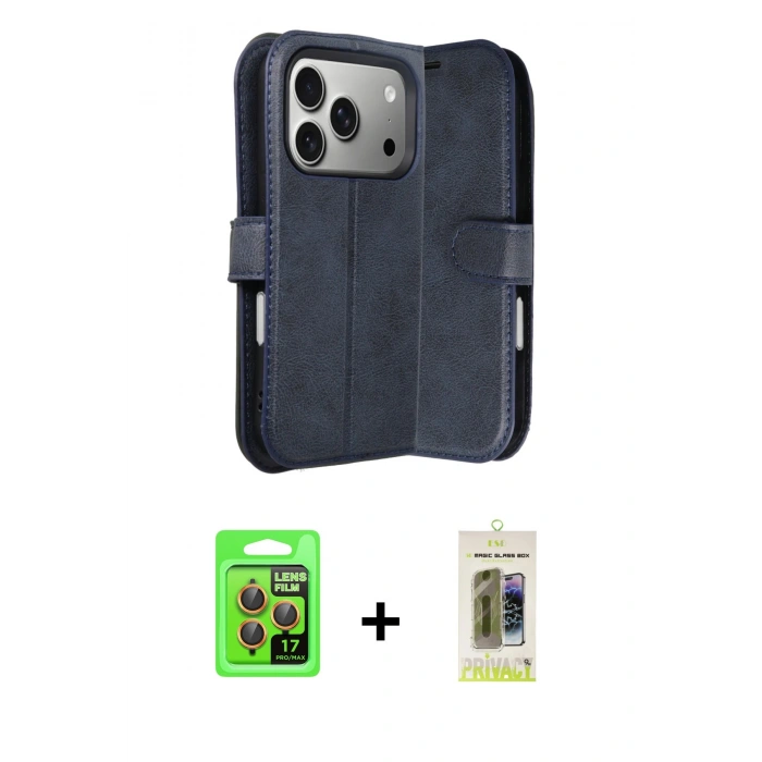 MARSİLYAN™- iPhone 17 Pro Kılıf Siluet Işık Serisi - Siyah Joko Magic 5D Hayalet Cam + Raze Metal Kamera Lens - TU