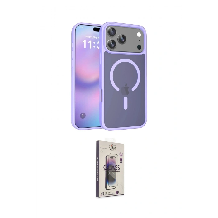 MARSİLYAN™- iPhone 17 Pro Kılıf Siluet Minimal Prime - Siyah Bilvis 3D Cam Ekran Koruyucu