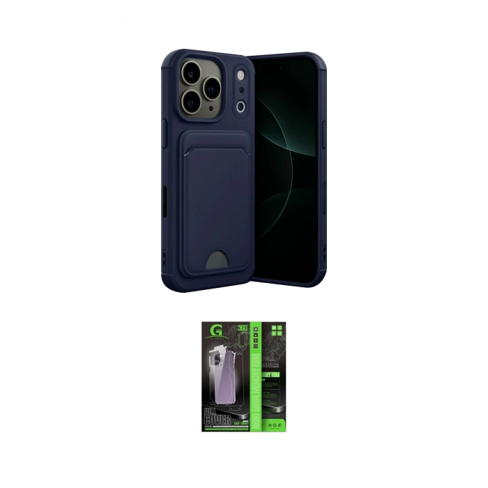 MARSİLYAN™- iPhone 17 Pro Kılıf Vadi Çizgi Prime - Siyah 360 Mat Full Body Arka Koruyucu