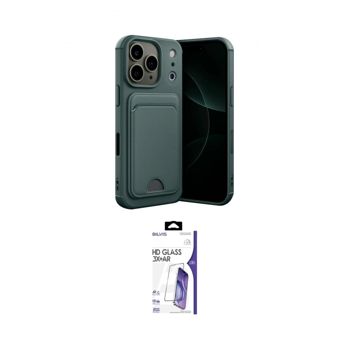 MARSİLYAN™- iPhone 17 Pro Kılıf Vadi Çizgi Prime - Siyah Bilvis 3X AR HD Cam Ekran Koruyucu