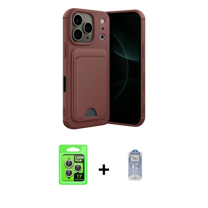 MARSİLYAN™- iPhone 17 Pro Kılıf Vadi Çizgi Prime - Siyah Joko Magic 5D Cam + Raze Metal Kamera Lens - GS