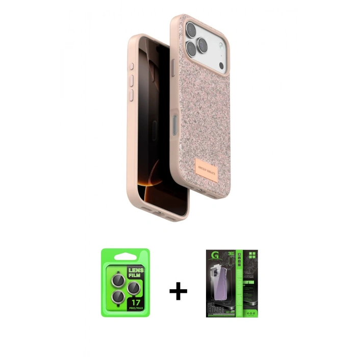 MARSİLYAN™- iPhone 17 Pro Kılıf Vadi Klasik Serisi - Şeffaf 360 Full Body Arka Koruyucu + Raze Metal Kamera Lens - GI