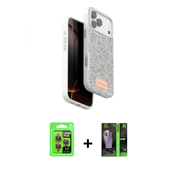 MARSİLYAN™- iPhone 17 Pro Kılıf Vadi Klasik Serisi - Şeffaf 360 Full Body Arka Koruyucu + Raze Metal Kamera Lens - TU