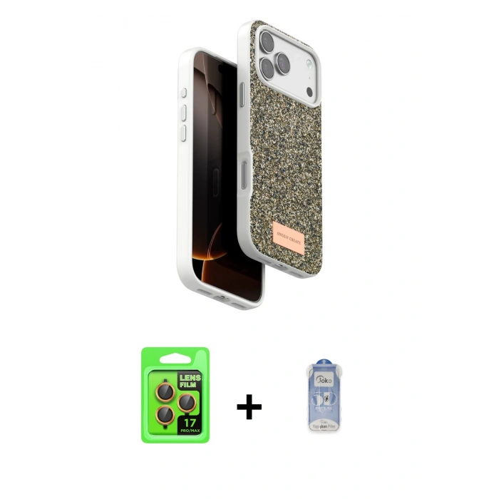 MARSİLYAN™- iPhone 17 Pro Kılıf Vadi Klasik Serisi - Siyah Joko Magic 5D Cam + Raze Metal Kamera Lens - TU