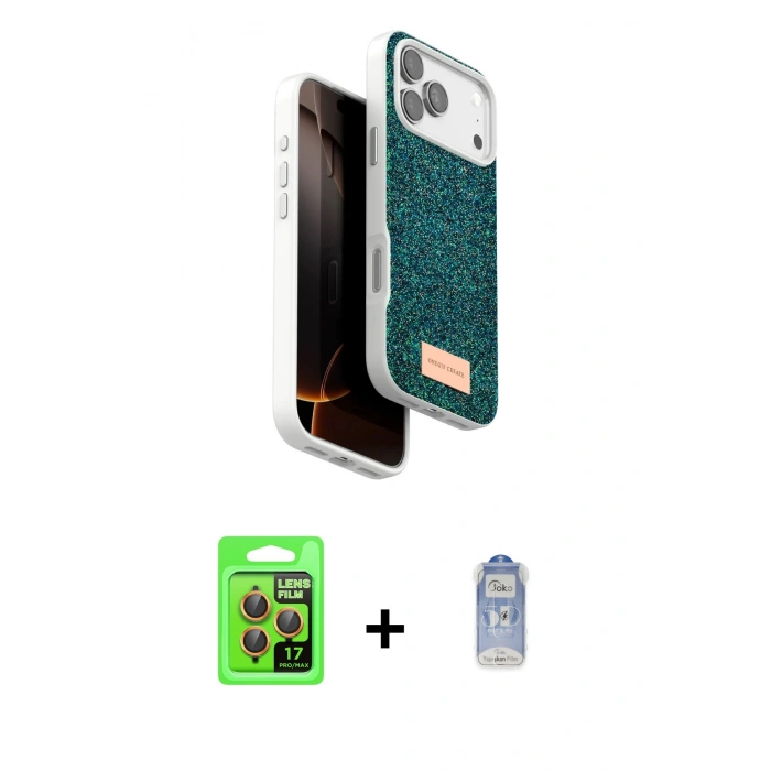 MARSİLYAN™- iPhone 17 Pro Kılıf Vadi Klasik Serisi - Siyah Joko Magic 5D Cam + Raze Metal Kamera Lens - TU