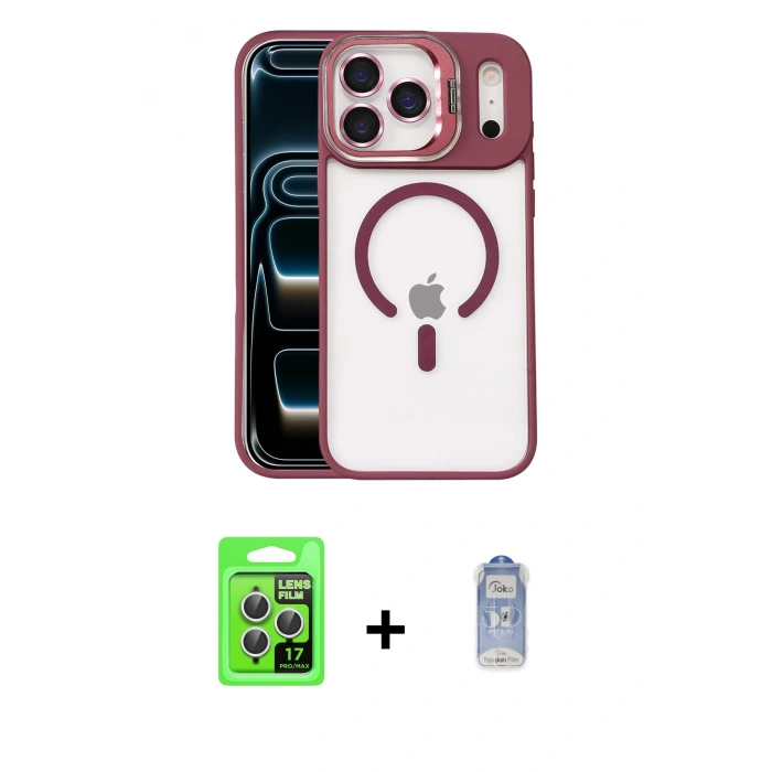 MARSİLYAN™- iPhone 17 Pro Kılıf Yadigar Asil Koleksiyonu - Siyah Joko Magic 5D Cam + Raze Metal Kamera Lens - GS
