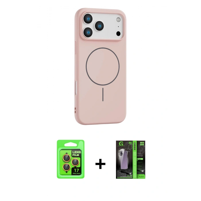 MARSİLYAN™- iPhone 17 Pro Kılıf Yankı Form Serisi - Şeffaf 360 Full Body Arka Koruyucu + Raze Metal Kamera Lens - TU