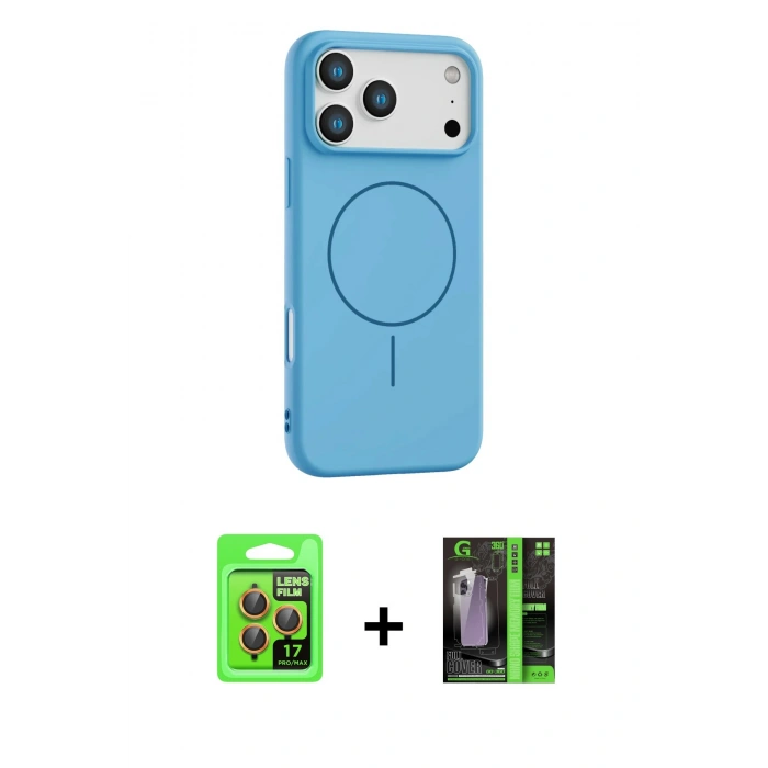 MARSİLYAN™- iPhone 17 Pro Kılıf Yankı Form Serisi - Şeffaf 360 Full Body Arka Koruyucu + Raze Metal Kamera Lens - TU