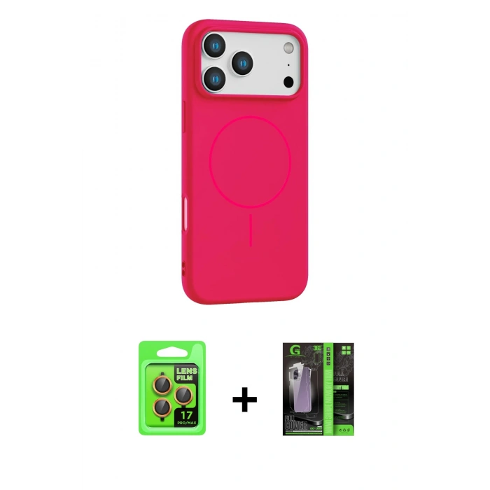 MARSİLYAN™- iPhone 17 Pro Kılıf Yankı Form Serisi - Şeffaf 360 Full Body Arka Koruyucu + Raze Metal Kamera Lens - TU