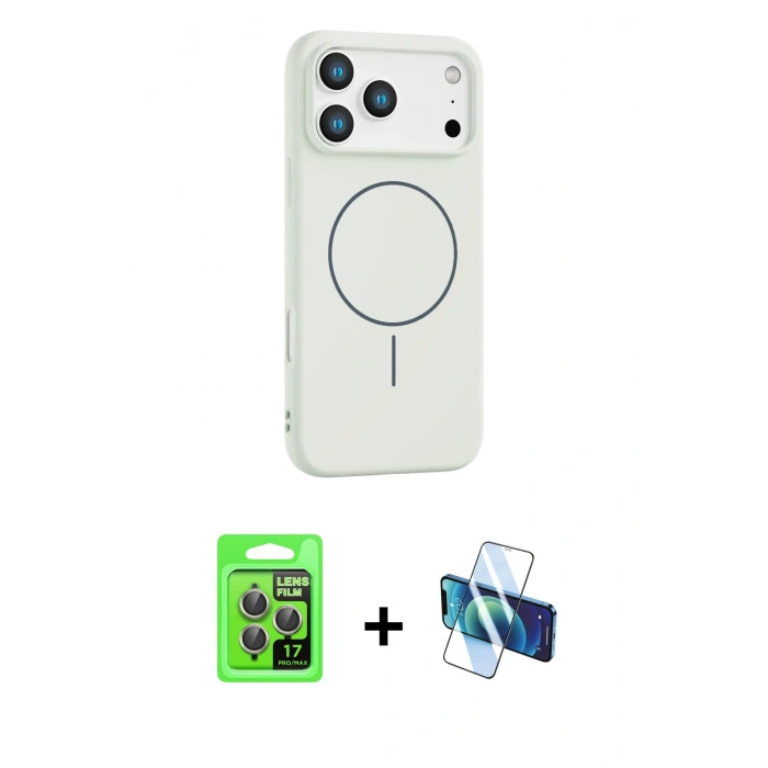 MARSİLYAN™- iPhone 17 Pro Kılıf Yankı Form Serisi - Siyah 3D Antistatik Seramik Nano Ekran Koruyucu + Raze Metal Kamera Lens - GI