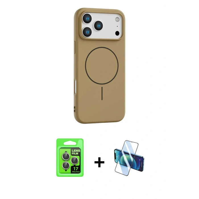 MARSİLYAN™- iPhone 17 Pro Kılıf Yankı Form Serisi - Siyah 3D Antistatik Seramik Nano Ekran Koruyucu + Raze Metal Kamera Lens - GI