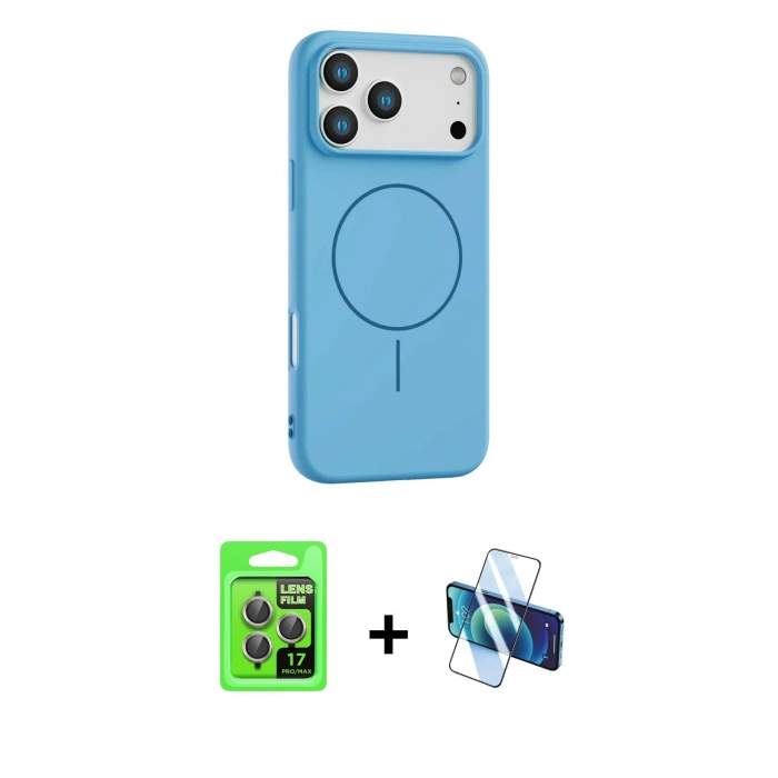 MARSİLYAN™- iPhone 17 Pro Kılıf Yankı Form Serisi - Siyah 3D Antistatik Seramik Nano Ekran Koruyucu + Raze Metal Kamera Lens - GI