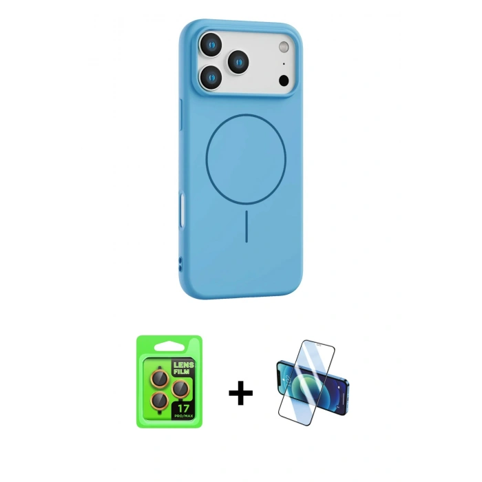 MARSİLYAN™- iPhone 17 Pro Kılıf Yankı Form Serisi - Siyah 3D Antistatik Seramik Nano Ekran Koruyucu + Raze Metal Kamera Lens - TU