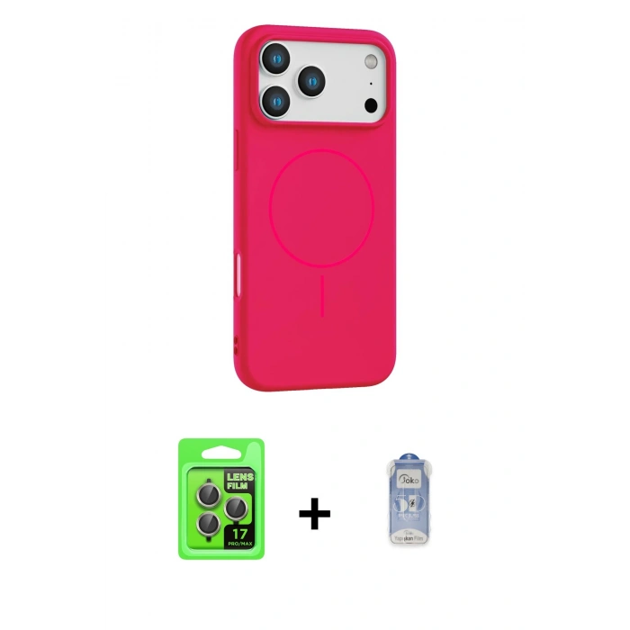 MARSİLYAN™- iPhone 17 Pro Kılıf Yankı Form Serisi - Siyah Joko Magic 5D Cam + Raze Metal Kamera Lens - GI
