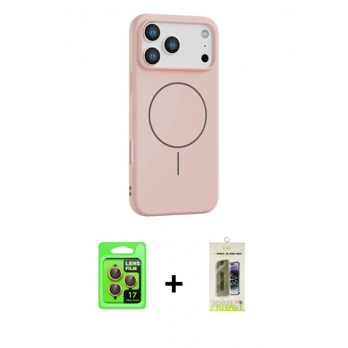 MARSİLYAN™- iPhone 17 Pro Kılıf Yankı Form Serisi - Siyah Joko Magic 5D Hayalet Cam + Raze Metal Kamera Lens - TU