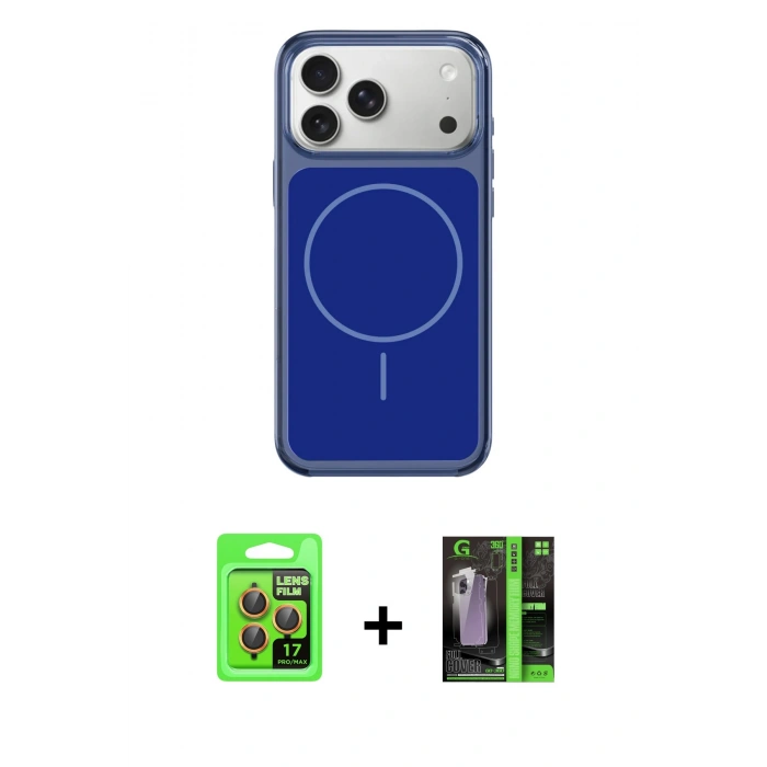 MARSİLYAN™- iPhone 17 Pro Kılıf Yankı Minimal Serisi - Şeffaf 360 Full Body Arka Koruyucu + Raze Metal Kamera Lens - TU