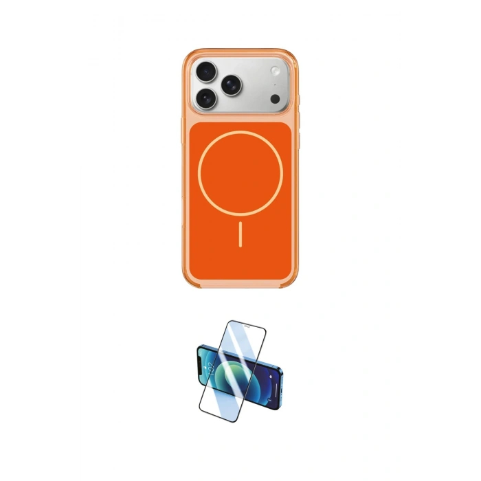 MARSİLYAN™- iPhone 17 Pro Kılıf Yankı Minimal Serisi - Siyah 3D Antistatik Seramik Nano Ekran Koruyucu