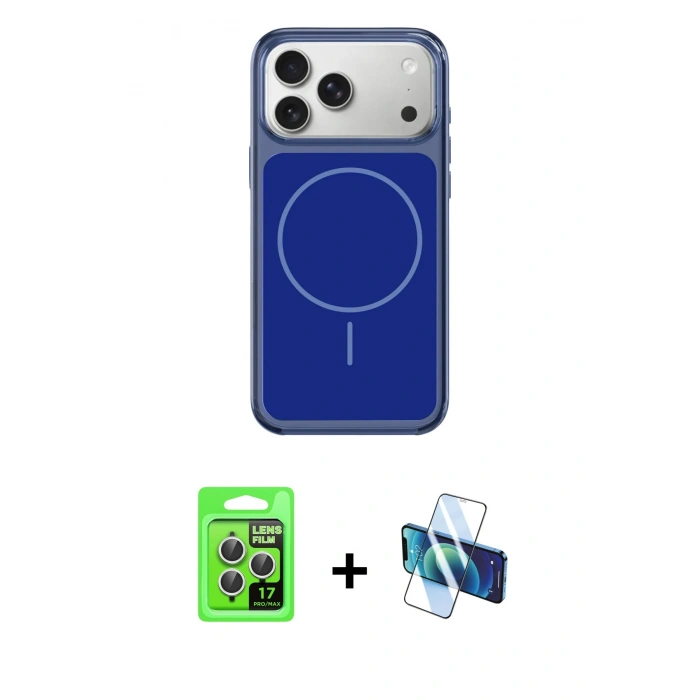 MARSİLYAN™- iPhone 17 Pro Kılıf Yankı Minimal Serisi - Siyah 3D Antistatik Seramik Nano Ekran Koruyucu + Raze Metal Kamera Lens - GS