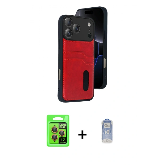 MARSİLYAN™- iPhone 17 Pro Kılıf Yörünge Işık Serisi - Siyah Joko Magic 5D Cam + Raze Metal Kamera Lens - TU